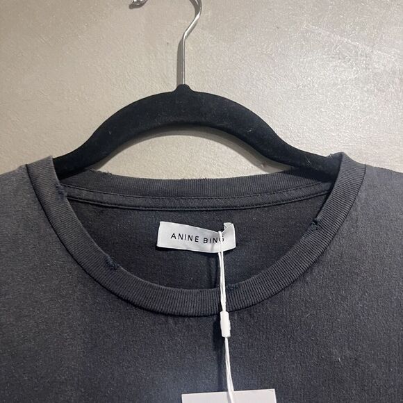 Anine Bing Eagle Vintage Bing Tee Washed Black Blue XS NEW - Picture 6 of 10